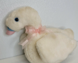 Rare TB Trading Co. White Swan Goose Baby Plush Rattle Pink Ribbon HTF! - $38.60