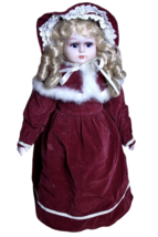 Large Victorian Style Doll Porcelain Face Hands Feet 22-24&quot; Soft Body Re... - $39.58