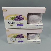 2 DOVE Bath Bomb Milk Swirls Lavender &amp; Honey Macaroon 2 ct - £11.65 GBP