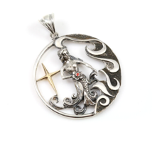 Virgo Zodiac Sign Sterling Silver Pendants Charm with Golden Star - £125.03 GBP