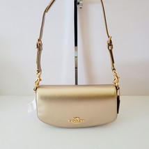 Coach CW023 Pearlized Leather Andrea Shoulder Bag Handbag Light Champagne - $167.56