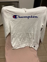 Champion White Pull Over Hoodie Size M - £19.71 GBP