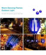 Solar Powered Garden Lights 33 LED Flickering Blue Light Tiki Torch Wate... - $507.97 MXN