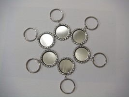 100 FLAT BOTTLE CAPS with 25mm KEY RINGS / KEYCHAINS installed - £35.04 GBP