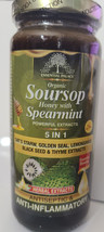 Organic Soursop Honey With Spearmint Antiseptic &amp; Anti Inflammatory 5 IN 1 16 OZ - £25.70 GBP