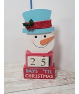 Enchanted Forest Wood Christmas Countdown Sign Snowman Red Blue New - $27.39 CAD