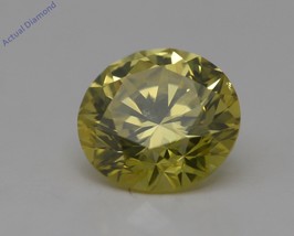 Round Cut Loose Diamond (0.81 Ct,Canary Yellow(Irradiated) Color,VS1 Clarity) - £1,179.01 GBP
