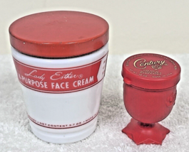 Lady Esther &amp; Century Rose 1950-60s Face Cream Bottle Advertising Milk G... - $18.32