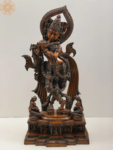 25&quot; Gopis Take Shelter at Krishna&#39;s Feet In Brass | Handmade | Lord Krishna Idol - £1,095.61 GBP