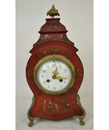 Neuchatel Mantle Clock Boulle Hand Painted Chinese Asian Antique - $18,215.42 MXN