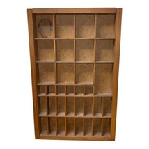 Vintage Wood Printers Tray Drawer  34  Compartments Wall Hanger - $60.78