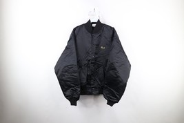 Vintage 90s Mens Large Spell Out Bergen Tech Basketball Satin Bomber Jac... - $37.83