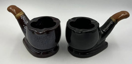 Vintage Ashtrays Japan marked Ceramic Pipe Shaped Ash Tray Retro Lot Of 2 - £21.57 GBP