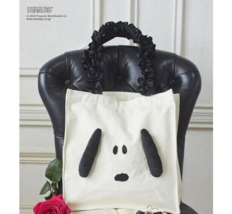 Maison de Fleur Peanuts Snoopy Frill Handle Tote Bag White x Black 34 x 31 x13cm - £80.38 GBP