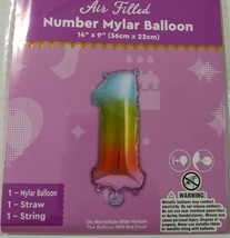 1 Pcs 14&quot; Gradient Number 1 Foil Balloon One Decoration Happy Birthday P... - $9.36