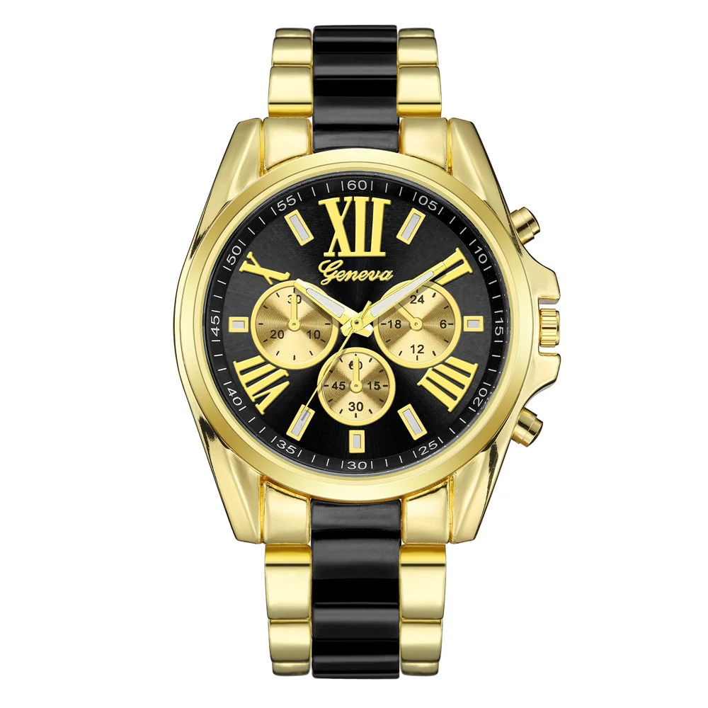 Geneva Mens Watch  Male Stainless Steel Wrist Watch Men Business  for Man Clock - £89.16 GBP