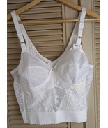 44B Lacette By Rago Vintage Corset Bra Off White Lace Boning 44 B New Ta... - $48.37