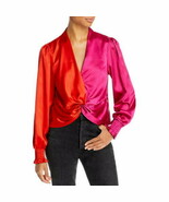 MSRP $68 Aqua Women&#39;s Knot Front Cropped Peplum Top Small DEFECT - broke... - $30.69