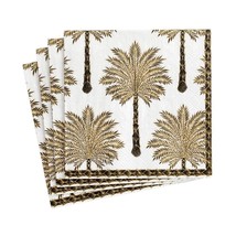 Caspari Grand Palms Paper Cocktail Napkins in Black - Four Packs of 20 - $10.93+