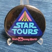 Vintage WALT DISNEY WORLD Lucas Films STAR Wars TOURS Button Pin 3&quot; ~890A - $28.98