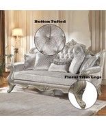 Libertee 85&quot; Sofa w/5 Pillows, Beige Fabric &amp; Champagne Finish - $33,814.63 MXN