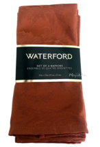 Waterford Thanksgiving Fall Autumn  Leaf Scroll Spice Set of 4 Napkins Embossed - £30.87 GBP