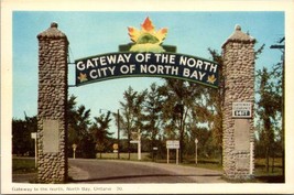 Canada Ontario City of North Bay Entrance Sign Gateway of the North VTG Postcard - £7.51 GBP