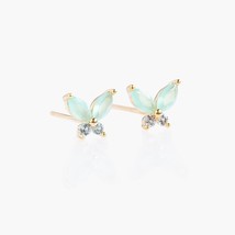 Ainty small tiny stud 100 925 sterling silver cute lovely colorful cz butterfly earring thumb200