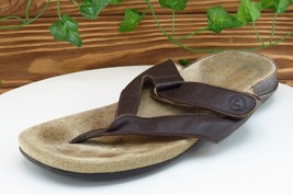 Rockport Sz 9 M Brown Flip Flop Leather Women Sandals 2592F - £13.41 GBP