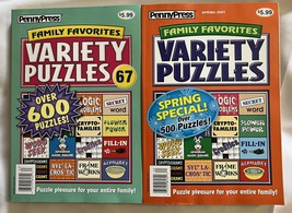 Lot of (2) Penny Press Family Favorites Variety Puzzles Books 2021 Spring &amp; 67 - £19.91 GBP