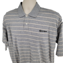 TaylorMade Golf Polo Shirt Men&#39;s XL Gray Striped Embroidered Logo - £23.70 GBP