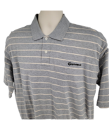 TaylorMade Golf Polo Shirt Men&#39;s XL Gray Striped Embroidered Logo - £23.69 GBP