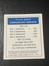 Star Wars Saga - Monopoly Title Deed Card - Coruscant Senate - $3.43
