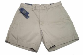 Polo Ralph Lauren Mens Khaki Hudson Tan Classic Fit 6'' Flat Front Casual Shorts - $27.99