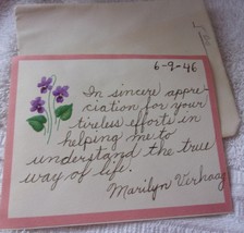 Vintage Thank You Note 1946 - $1.36 CAD