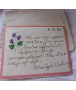 Vintage Thank You Note 1946 - $1.35 CAD