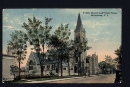 1914 TRINITY CHURCH and PARISH HOUSE Watertown N.Y. * posted stamp Message - $5.69