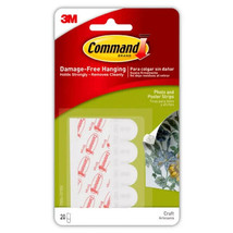 Command Poster Strips, White, Damage Free Decorating, 20 Command Strips 1 Pack - £6.06 GBP