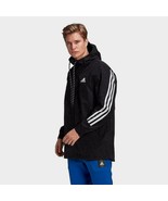 new adidas 3-STRIPES TAPE JACKET men&#39;s S or L black sports windbreaker r... - €55,37 EUR