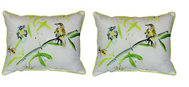 Pair of Betsy Drake Birds and Bees I Large Indoor Outdoor Pillows 16x20 - £71.23 GBP
