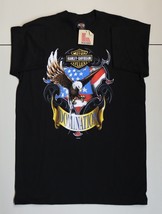 Harley Davidson Holoubek Mens Black T-Shirt Flag Eagle Domination Dallas... - £19.65 GBP
