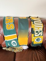 Used Lot of Green &amp; Gold Green Bay Packers Football Knit &amp; Felt Fan Scar... - £15.24 GBP