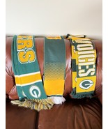 Used Lot of Green &amp; Gold Green Bay Packers Football Knit &amp; Felt Fan Scar... - £15.25 GBP