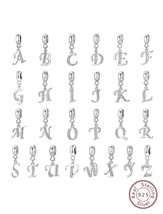 Sterling silver letter simil pandora charms,letter charm for pandora, gi... - $19.00