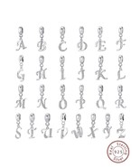 Sterling silver letter simil pandora charms,letter charm for pandora, gi... - $350.67 MXN
