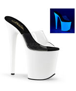 SALE PLEASER Sexy UV Neon White Platform 8&quot; Stripper Dancer High Heels S... - €33,91 EUR