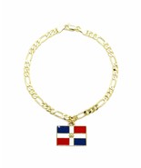 [Icemond] Dominican Republic Flag Pendant Anklet - $304.44 MXN