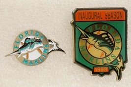 Lot Fan Apparel Jewelry Baseball Team Florida Marlins 1993 Inaugural Season Pins - £9.92 GBP