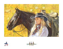 LIMITED EDITION GICLEE PRINT- &quot;AMERICAN COWGIRL #25 - AMBER WEST - SOUTH... - $385.00