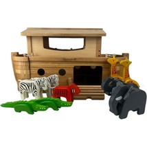 Maxim EverEarth Giant Wooden Noah&#39;s Ark Pretend Play Includes Nine Animal Toys - £110.28 GBP